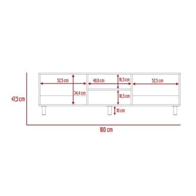 RACK TV 70' 160X47,5X35 CM NEGRO Y DUNA - 3