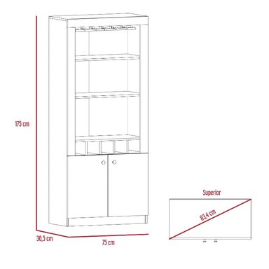 BAR ALTO BELLAGIO 175X75X36 CM SIENA Y WENGUE - 10