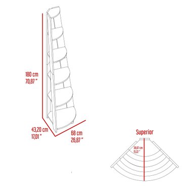 REPISA ESQUINERA GARDEN 180X68X43,2 CM WENGUE - 7