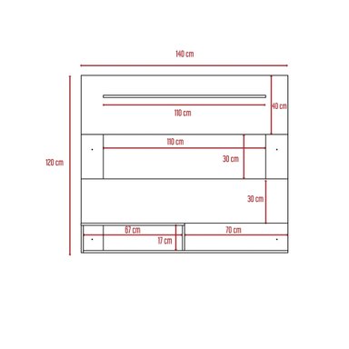 PANEL TV 55' BEIJING 120X140X31,5 CM WENGUE - 7