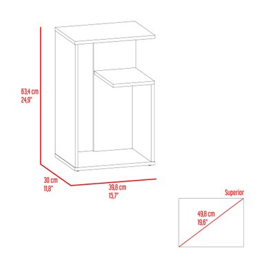 MESA LATERAL EVERETT 63,4X39,8X30 CM FRESNO Y WENGUE - 8