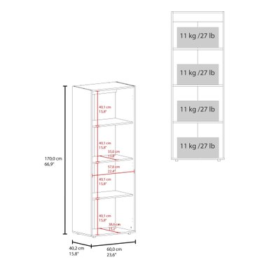 CLOSET 2 PUERTAS TUHOME 170X60X40,2 CM BLANCO - 8