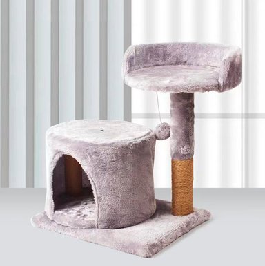 RASCADOR MADERA GATOS DE TODO Y MÁS 2 NIVELES + CASITA MD-01 - 2