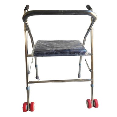 ANDADOR BURRITO PLEGABLE ASIENTO Y 2 RUEDAS - PLATEADO - 4
