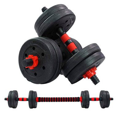 SET MANCUERNAS CON BARRA AJUSTABLE K-FIT 25 KG - 1