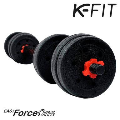 SET MANCUERNAS CON BARRA AJUSTABLE K-FIT 25 KG - 2