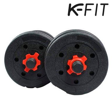 SET MANCUERNAS CON BARRA AJUSTABLE K-FIT 25 KG - 3