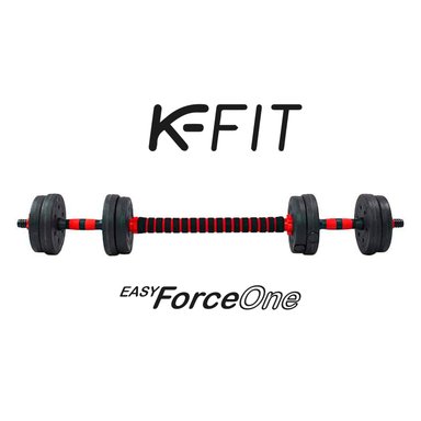 SET MANCUERNAS CON BARRA AJUSTABLE K-FIT 25 KG - 4