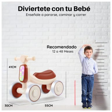 TRICICLO GLOWUP R6698 INFANTIL BAMBI LUCES Y SONIDOS CAFÉ - 2