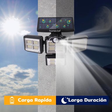 FOCO HOMECLAF LED SOLAR EXTERIOR LUZ FRÍA NEGRO - 4