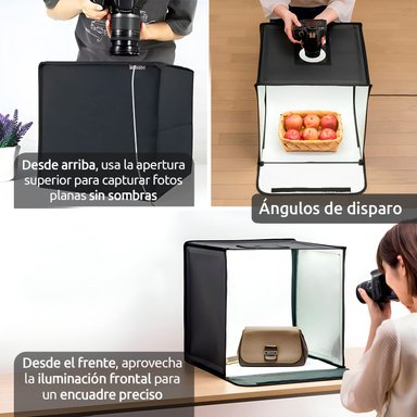 ESTUDIO FOTOGRÁFICO PORTÁTIL 40X40 LUZ LED FULL ACCESORIOS - 2