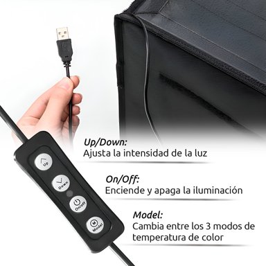 ESTUDIO FOTOGRÁFICO PORTÁTIL 40X40 LUZ LED FULL ACCESORIOS - 10