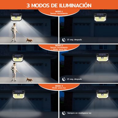 FOCO SOLAR 178 LED EXTERIOR CON SENSOR MOVIMIENTO HOMECLAF - 6
