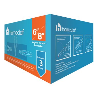 SET DE 3 ALICATES 8” MULTIFUNCIONALES DE HIERRO HOMECLAF - 6