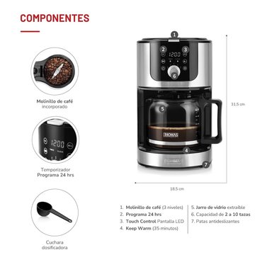 CAFETERA FILTRO AROMAKAFFEE TH-145DMI - 6