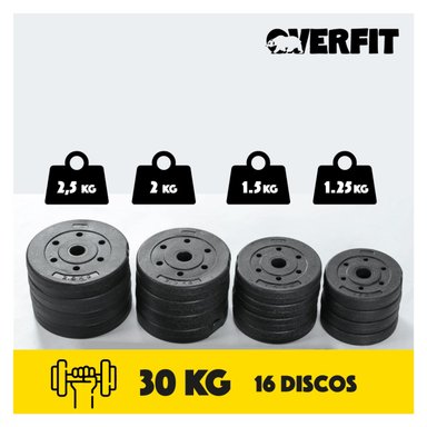 SET MANCUERNAS Y BARRA UNIBLES 30KG FITNESS PESAS AJUSTABLES - 3