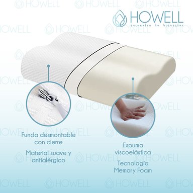 PACK X2 ALMOHADA HOWELL MEMORY CERVICAL ORTOPÉDICA CON MEMORIA - 7