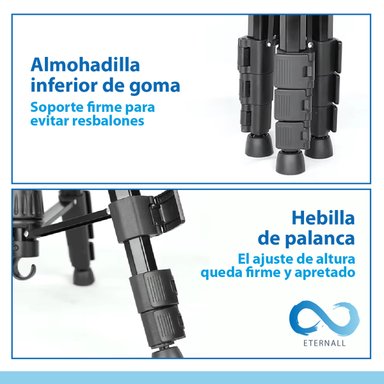 TRÍPODE CHILE TENDENCIA CELULAR CAMARA PORTÁTIL ALUMINIO CARGA 10 KG 170 CM - 8