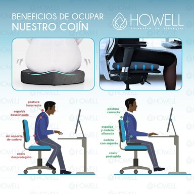 COJÍN HOWELL ORTOPÉDICO ASIENTO LUMBAR ANTIDESLIZANTE - 5