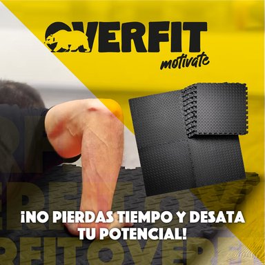 PISO OVERFIT GOMA EVA ALFOMBRA DEPORTIVA GIMANSIO 12MM 60X60 CM X8UN NEGRO - 9