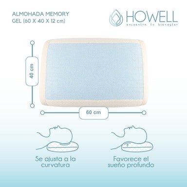 ALMOHADA GEL ORTOPE DICA VISCOELASTICA HOWELL MEMORY 60X40CM - 2