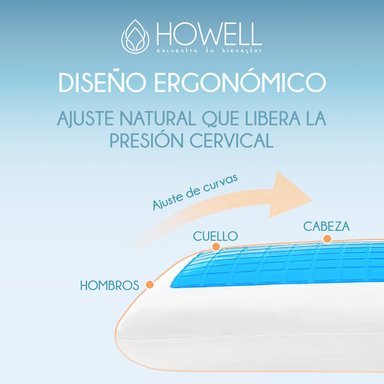 ALMOHADA GEL ORTOPE DICA VISCO HOWELL MEMORY 60X40CM SET X2 - 5