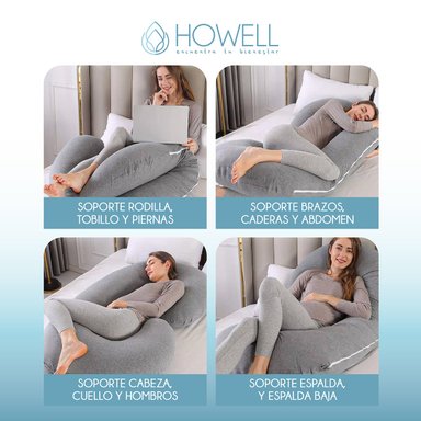 COJÍN HOWELL MATERNAL LACTANCIA EMBARAZADAS ALMOHADA BABYNEST GRIS - 4