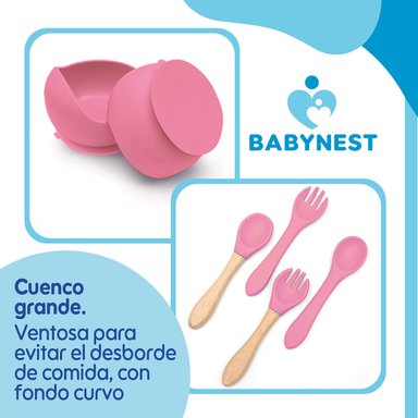 SET ALIMENTACION SILICONA BEBE 10P ANTIDESLIZANTE BABYNEST - 7