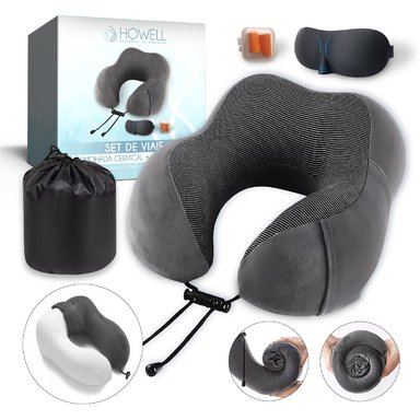 ALMOHADA CERVICAL DE VIAJE HOWELL VISCO MEMORY + ACCESORIOS - 1