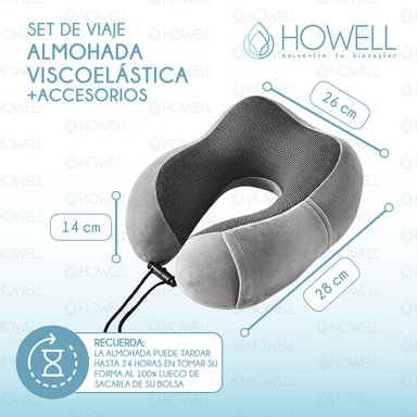 ALMOHADA CERVICAL DE VIAJE HOWELL VISCO MEMORY + ACCESORIOS - 3
