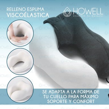 ALMOHADA CERVICAL DE VIAJE HOWELL VISCO MEMORY + ACCESORIOS - 4