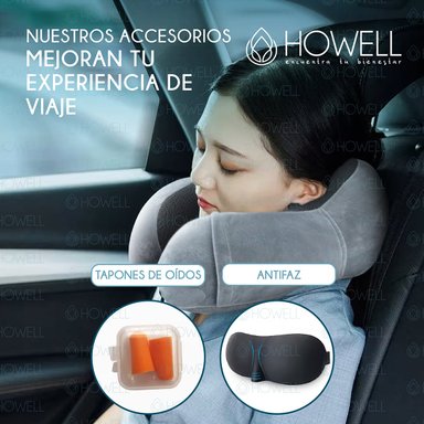 ALMOHADA CERVICAL DE VIAJE HOWELL VISCO MEMORY + ACCESORIOS - 7
