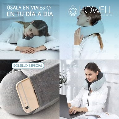 ALMOHADA CERVICAL DE VIAJE HOWELL VISCO MEMORY + ACCESORIOS - 9