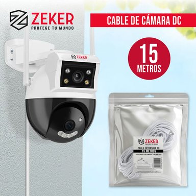 CABLE CAMARA SEGURIDAD ZEKER EXTENSOR UNIVERSAL 15 MTS 12V - 7