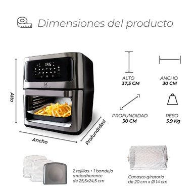 FREIDORA DE AIRE KITCHEN-IT MAX EDITION 12 LITROS - 2
