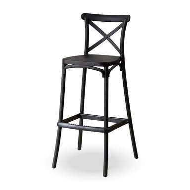 SILLA BAR HOME&DESIGN NEGRA CON RESPALDO CRUZADO - 1
