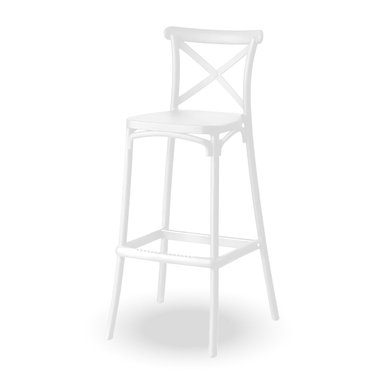 SILLA BAR HOME&DESIGN BLANCA CON RESPALDO CRUZADO - 1
