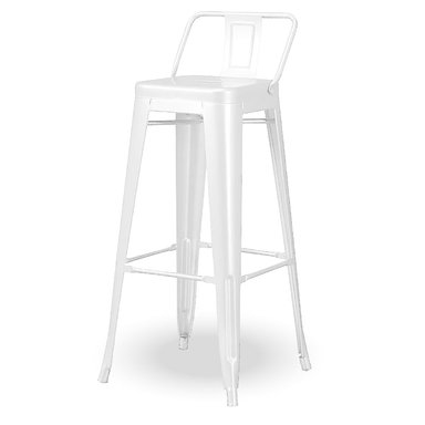 SILLA DE BAR BLANCA CON RESPALDO - 1