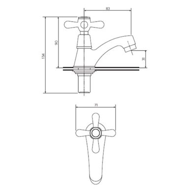 LLAVE LAVATORIO MOSSINI CRUZ - 2