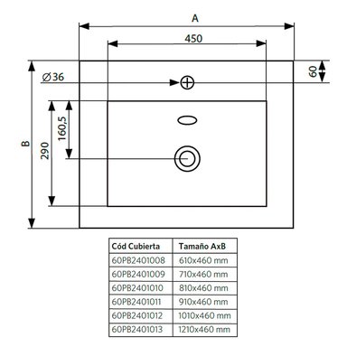 CUBIERTA STRETTO VANITORIO 70 X 46 CM MDF - 7