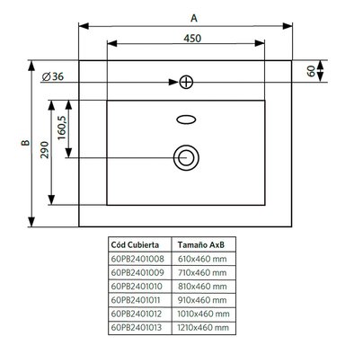 CUBIERTA STRETTO VANITORIO 80 X 46 CM MDF - 4