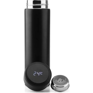 TERMO BOTELLA CON SENSOR DE TEMPERATURA NEGRO - 1