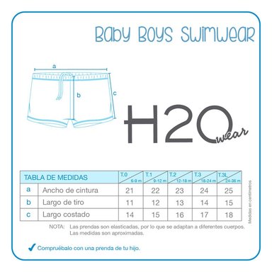 TRAJE DE BAÑO BEBE NIÑO SHORT H2O WEAR CORAL - 3