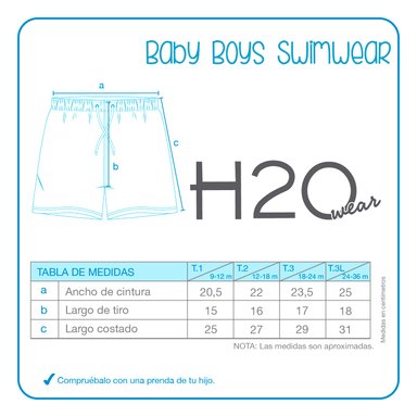 TRAJE DE BAÑO BEBE NIÑO SHORT H2O WEAR GRIS - 3