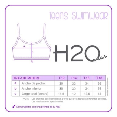 TEENS BIKINI H2O WEAR UV+30 FLORES UN HOMBRO Y VUELO - 3