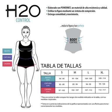 TRAJE DE BAÑO MUJER H2O WEAR TANKINI CONTROL TIRANTES TURQUESA - 6