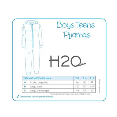 PIJAMA TEENS NIÑO POLAR CAMUFLAJE H2O WEAR AZUL - 3