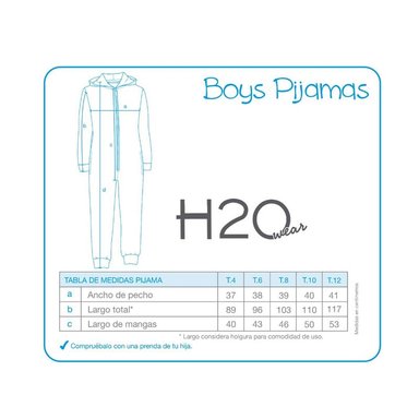 PIJAMA NIÑO H2O WEAR AZUL POLAR SUSTENTABLE - 3