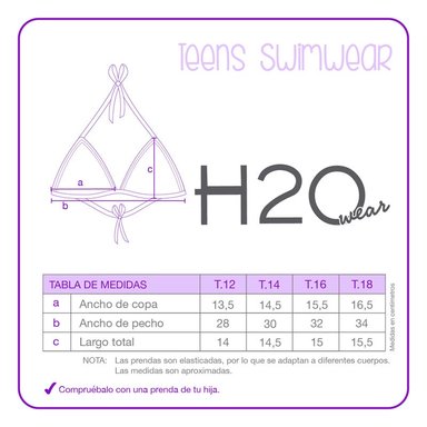 TRAJE DE BAÑO TEENS NIÑA BIKINI UV30+ H2O WEAR CORAL - 3