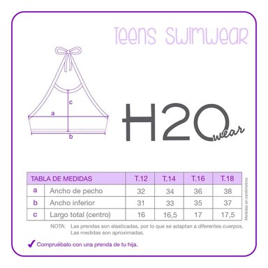 TRAJE DE BAÑO TEENS NIÑA BIKINI UV30+ H2O WEAR - 3